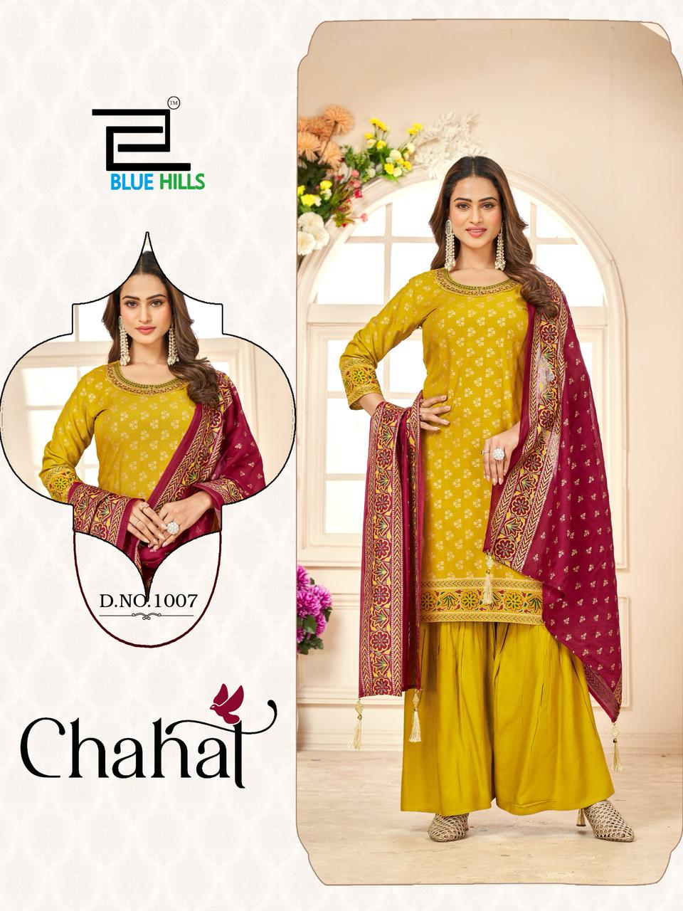 Chahal By Blue Hills Rayon Printed Kurti With Bottom Dupatta Online Wholesale